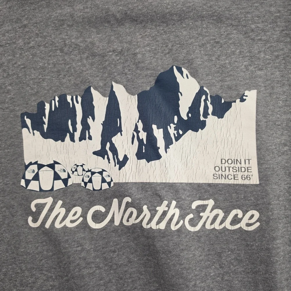 The North Face Doin It Outside Since 66 Mens Pullover Hoodie Gray L Relaxed Fit